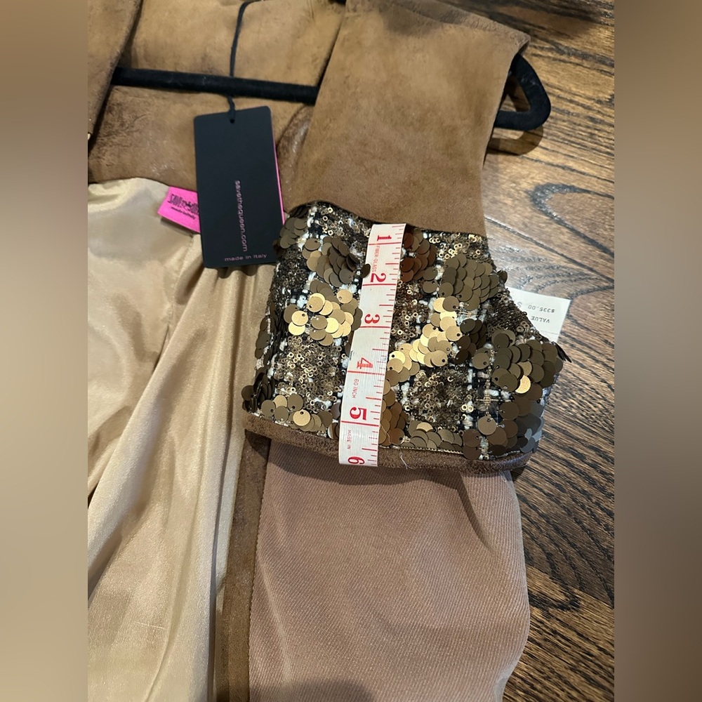 Save The Queen Camel and Sequin Tie Vest - Picture 10 of 10